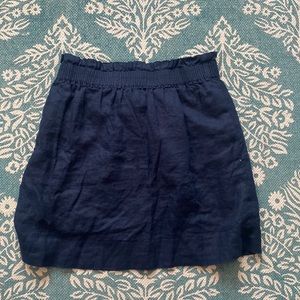 J Crew Linen Skirt Size 8, Navy Blue